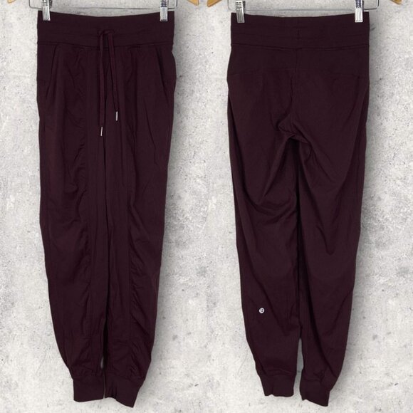 Lululemon 2021 Dance Studio Jogger Pants Size 2 Burgundy Yoga Track Pant Purple - Picture 2 of 11